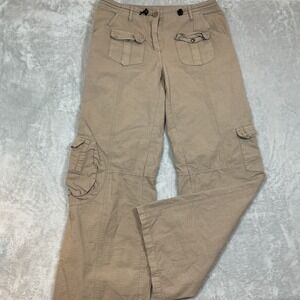 Brandy Melville Utility Cargo Pants Tan‎ Low Rise Front Pockets Casual Small